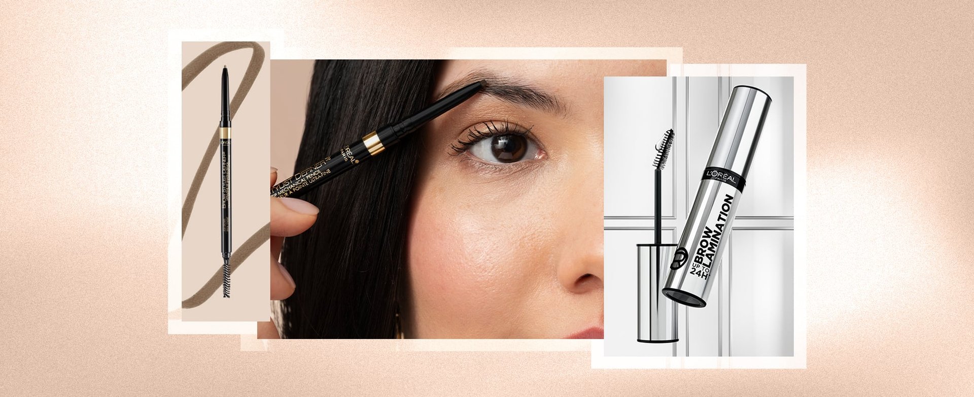 A woman using a eyebrow pen